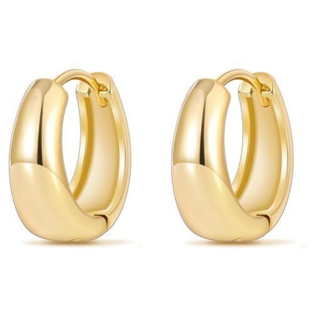 4862 18K Gold Plated Hoop Earrings , 18K Real Gold Plated Lightweight